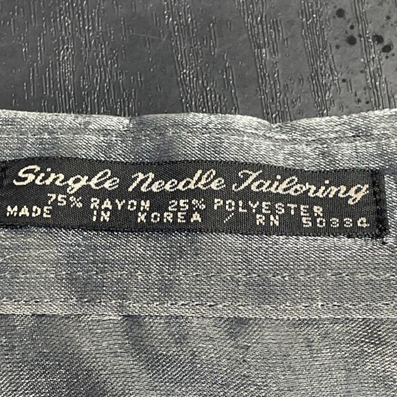 Vtg Diamante Couture Collection Men 2XL 18 34/35 Dress Shirt GRAY Metallic Shiny - Picture 7 of 10